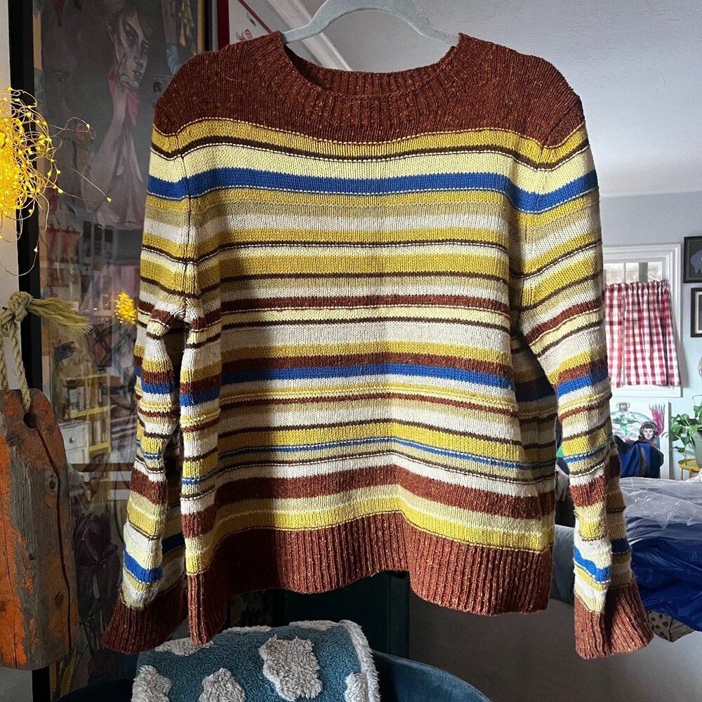 Toast UK Wool/Cotton Striped Sweater XL GUC